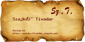 Szajkó Tivadar névjegykártya