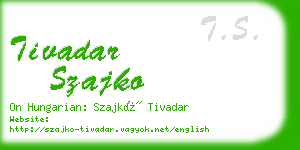 tivadar szajko business card